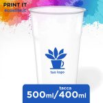 R-PET Bicchieri Trasparenti Biodegradabili - 500ml Personalizzati